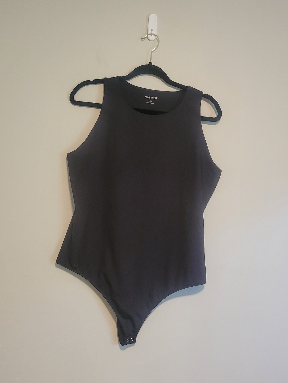 Nine West Black Scoop Neck Bodysuit Size XL